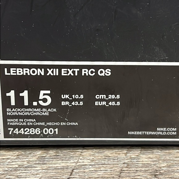 Nike LeBron XII EXT RC QS Black Chrome Basketball Sneakers – Men’s Size 11.5 main image 15